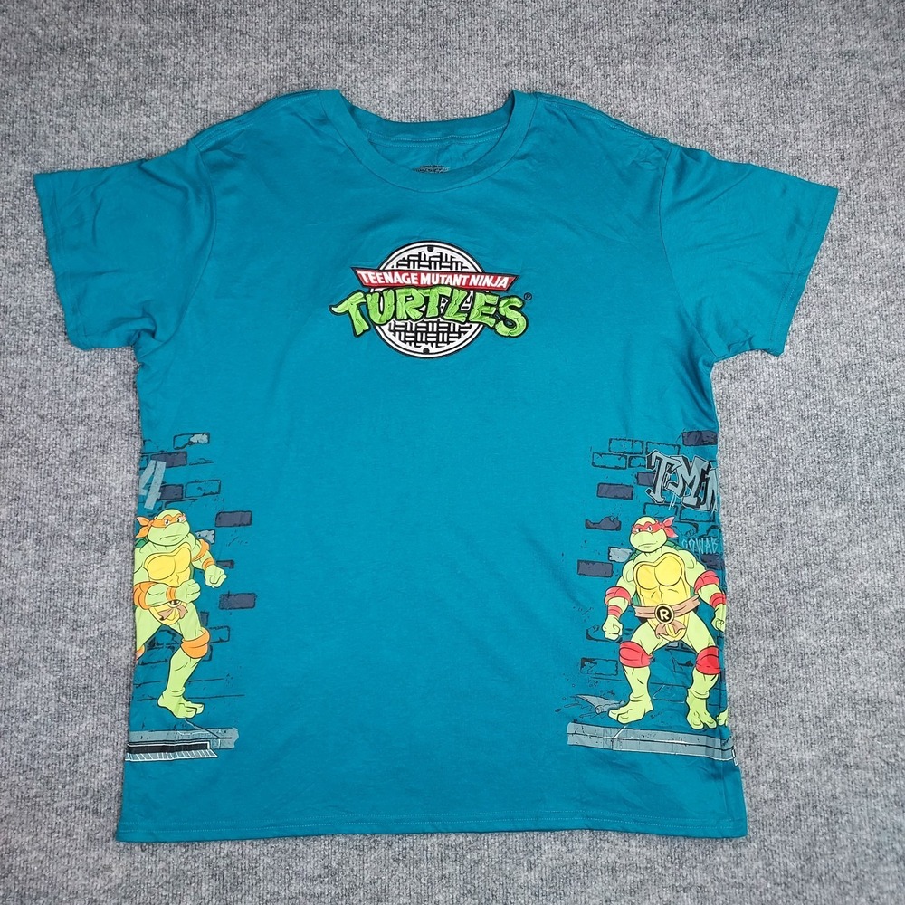 Teenage Mutant Ninja Turtles Nickelodeon Viacom T-shirt 3XL Embroidered Blue